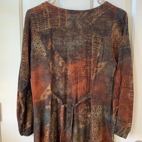 Lost River clothing co. Moab Utah Bohemian Tie Dye Baltic Aztec midi dress small - Picture 8 of 11